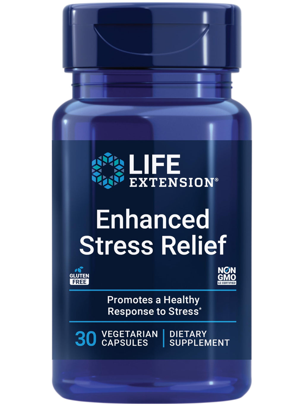 Life Extension Enhanced Stress Relief, Lemon Balm Extract, L-theanine, decompress with This Supplement for Stress, Gluten-Free, 