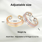 Copper Rings for Women for Arthritis and Joint,Pure Copper Adjustable Tricolour Gold Set Magnetic Therapy Ring,3500 Gauss Magnet