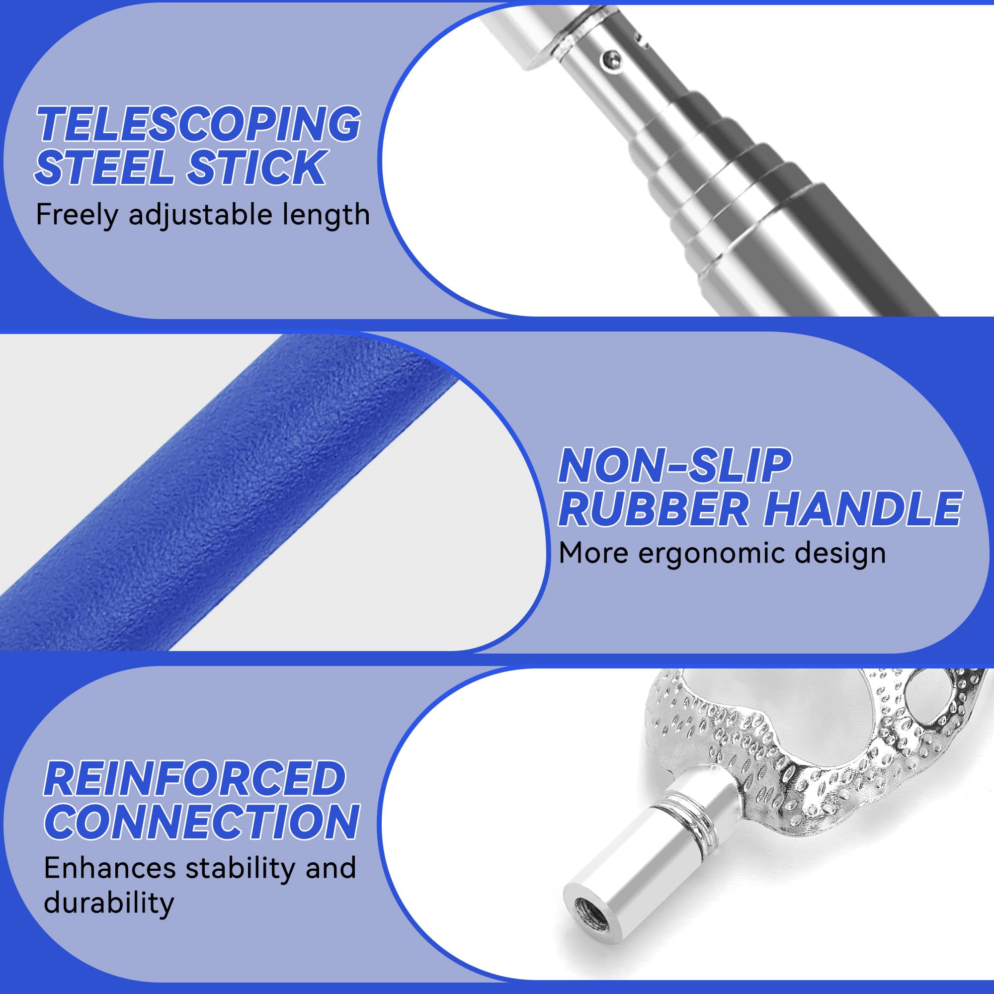 HEYAXA Telescoping Back Scratcher with 3Pcs Detachable Heads, Gifts for Christmas, Stocking Stuffers Birthday Gifts for Men, Wom