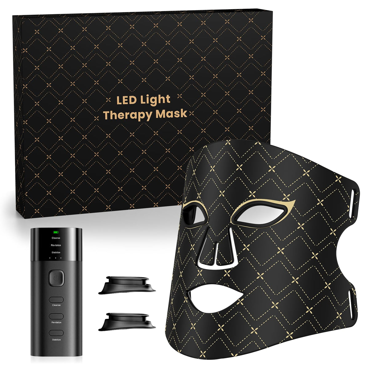 Red Light Therapy for Face, Red Light Therapy Mask, Rechargeable LED Light Therapy Mask with Controller & Timer, Portable LED Fa