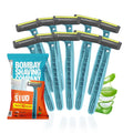 Bombay Shaving Company Flexi Smooth Stud Razor  5 Pcs X 2 | Disposable Razor For Men With Pivot Head | Aloe Lubra Strip | Manua