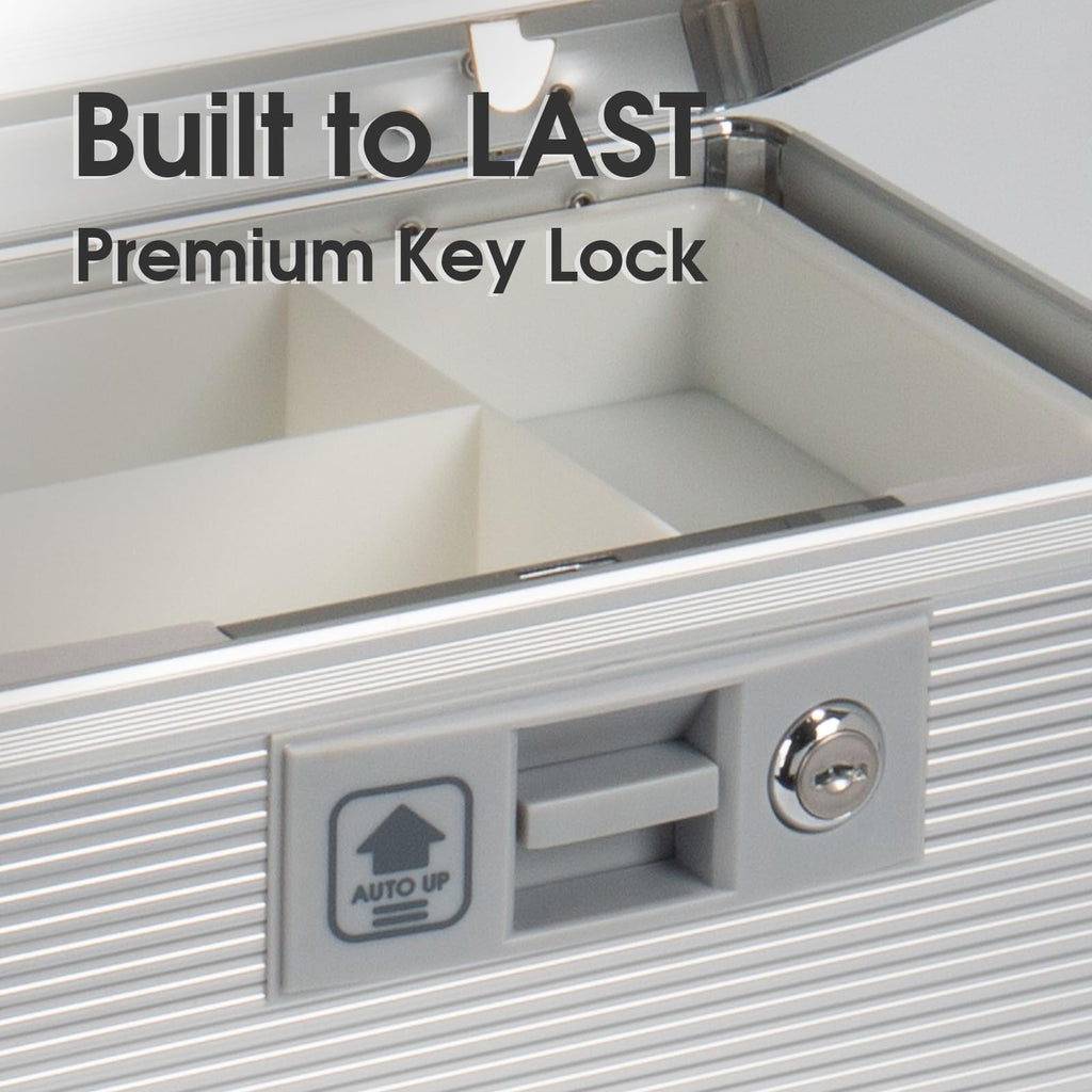 ZORVIDSON Medicine Lock Box, First Aid Kit Medication Storage Box with Lock, Layered Aluminum Daily Medicine Box with Key Family