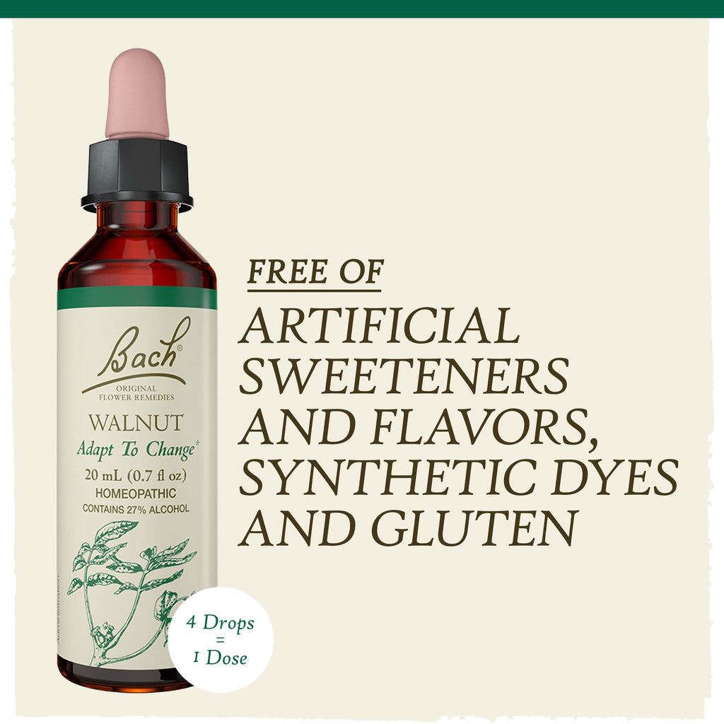 Bach Original Flower Remedies, Walnut for Adapting to Change, Natural Homeopathic Flower Essence, Holistic Wellness and Stress R