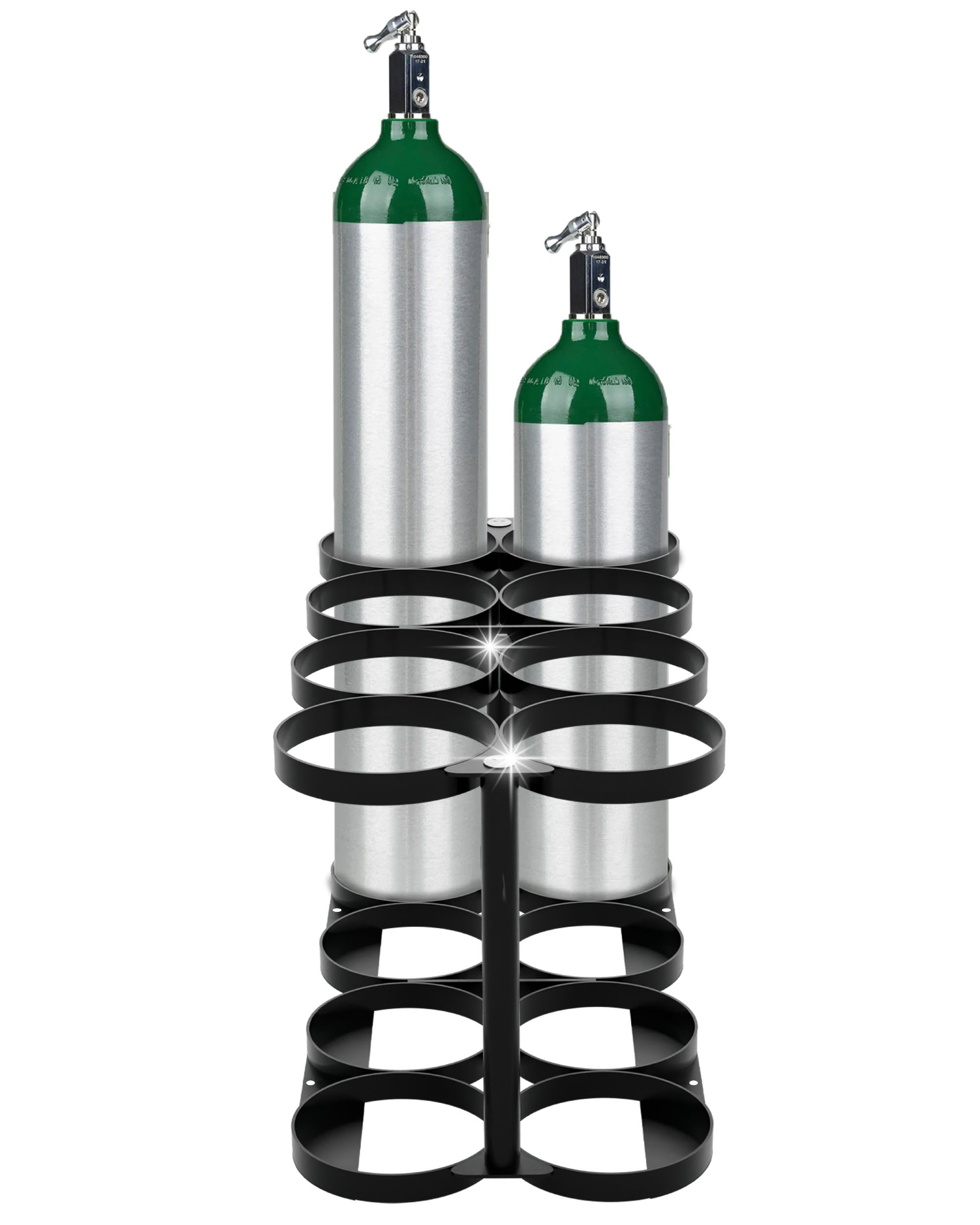 KOKAND Detachable Oxygen Tank Holder (8) for E, D, M9/C Size Cylinders - Heavy Duty Metal Storage Rack - Portable Oxygen Tank Ca