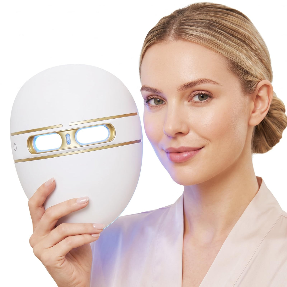 F FIWENE HSA FSA Red Light Therapy for Face Mask  LED Face Mask with Red Blue & Infrared Light for AntiAging, Acne Treatment, 
