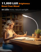 Aoife Light Therapy Lamp, 11000 Lux Sun Light Therapy Lamp, UV-Free Sunlight Lamp, 10 Brightness Levels, Full Spectrum Happy The