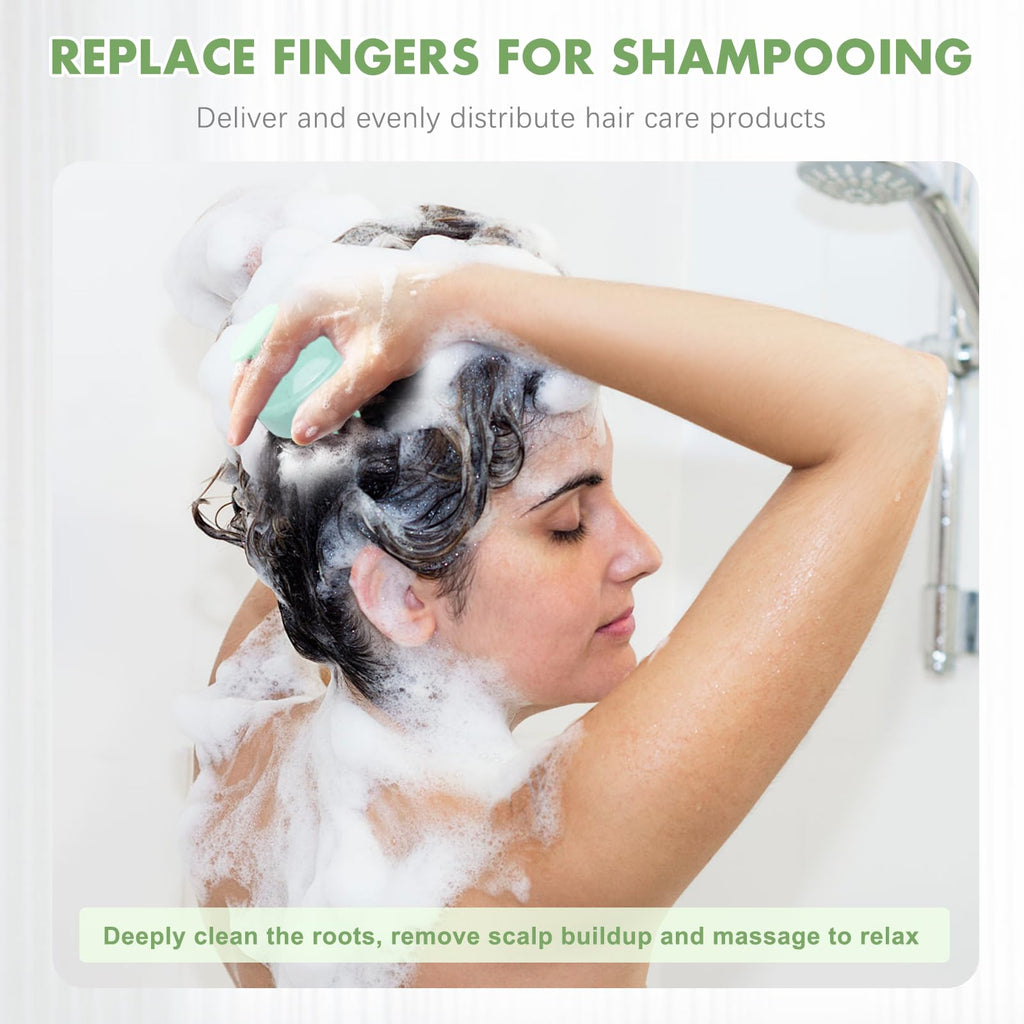 FREATECH Wheat Straw Scalp Massager Shampoo Brush with Soft Silicone Bristles for Scalp Scrub and Hair Growth, Head Massager Hai