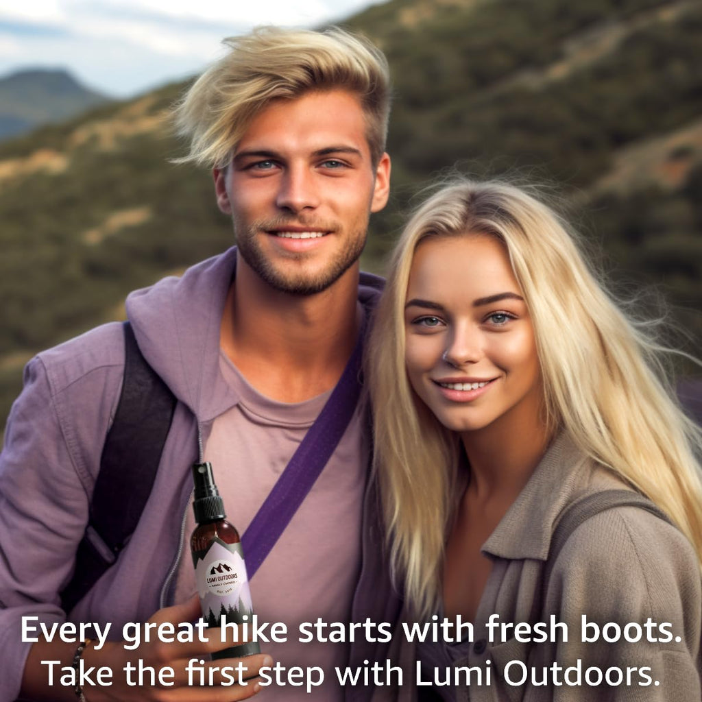 Lumi Outdoors Natural Shoe Deodorizer Spray & Odor Eliminator - Lavender Tea Tree Essential Oil Odor Eater