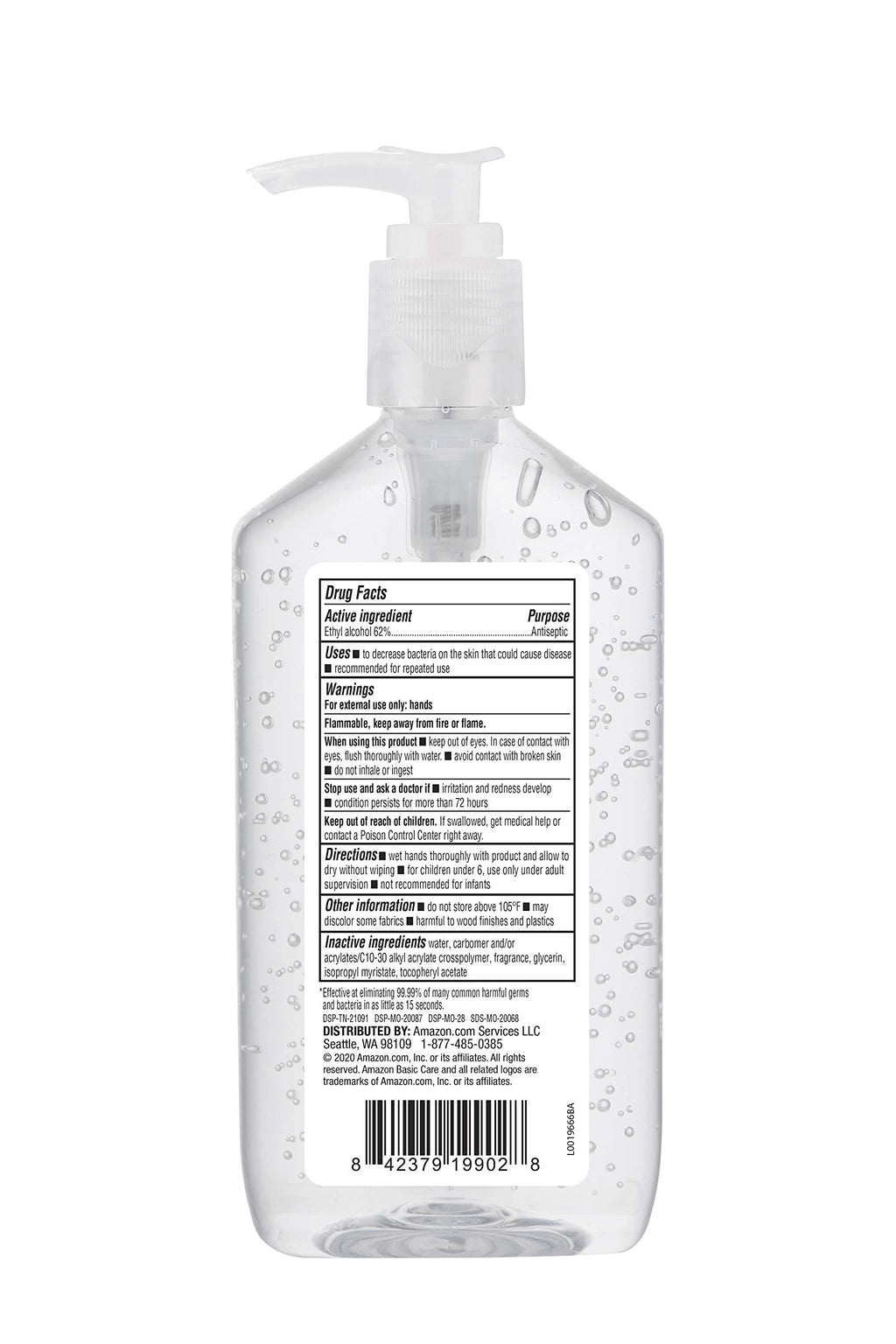 Amazon Basic Care - Original Hand Sanitizer 62%, 12 fl oz (Pack of 6)