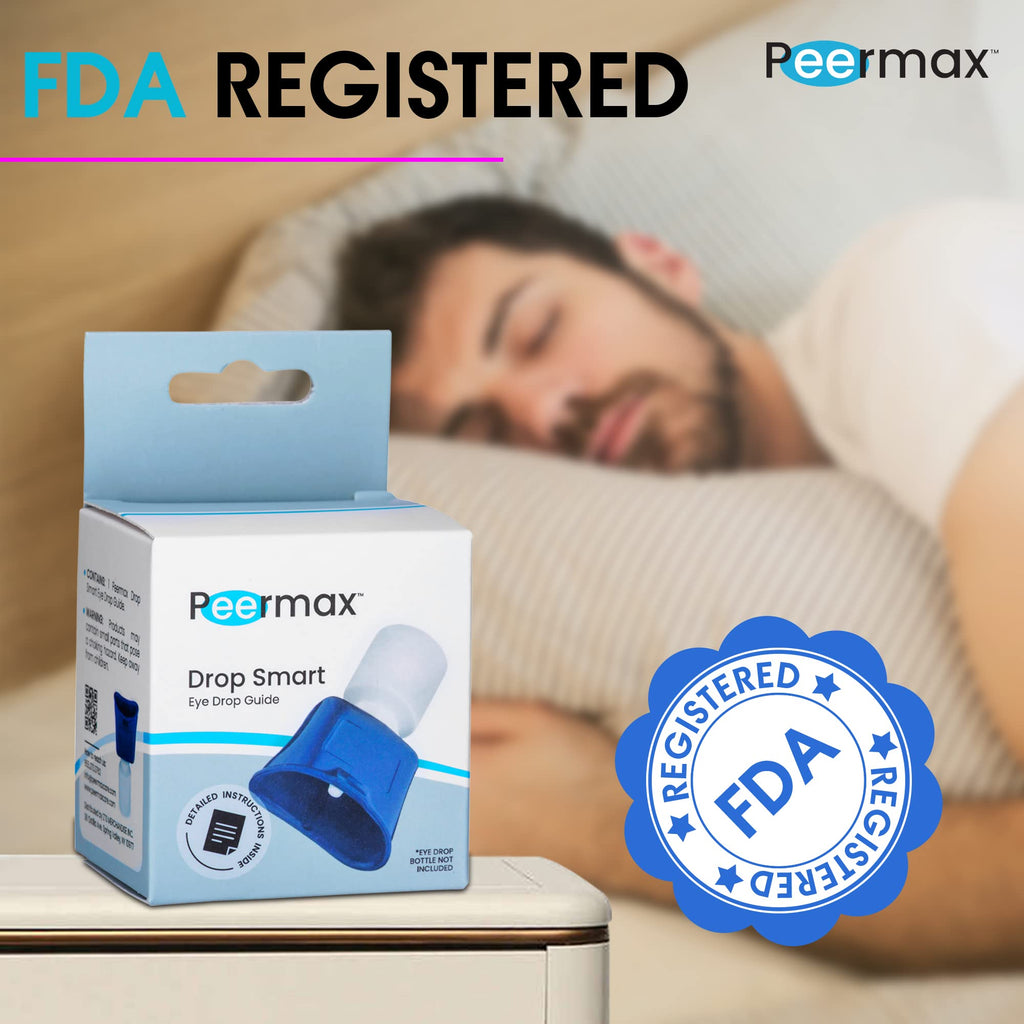Peermax Drop Smart Eye Drop Guide FDA Registered | Dispenser Aids for Eyedrop | Eye Dropper Cup for Most Eyes Drops Medicine Bot