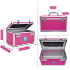 HEWEI WORKS Lockable Medication Box with Portable Storage Case, 14.2x 7.2x 8.2, Childproof Medicine Lock Organizer, Lockin