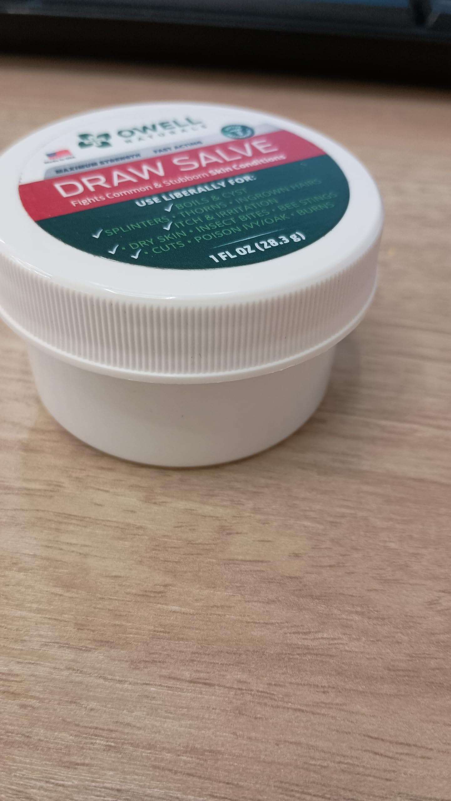 OWELL NATURALS Drawing Salve Ointment 1oz, ingrown Hair, Boil, Splinter Remover, Bug Spider Bites, bee Sting, Mosquito bite Itch