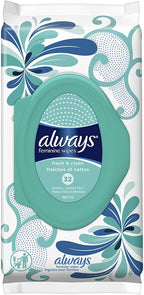 Always Feminine Wipes, Fresh & Clean, 32 Wipes (Pack of 2)