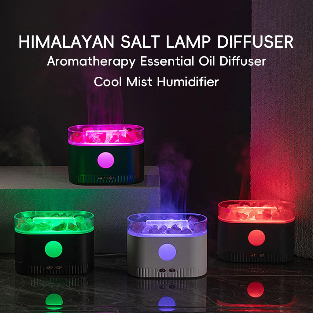 YALEDI Aromatherapy Essential Oil Diffuser, 3-in-1 Himalayan Salt Lamp Diffuser with 7 Color Lights, 200ml Ultrasonic Cool Mist