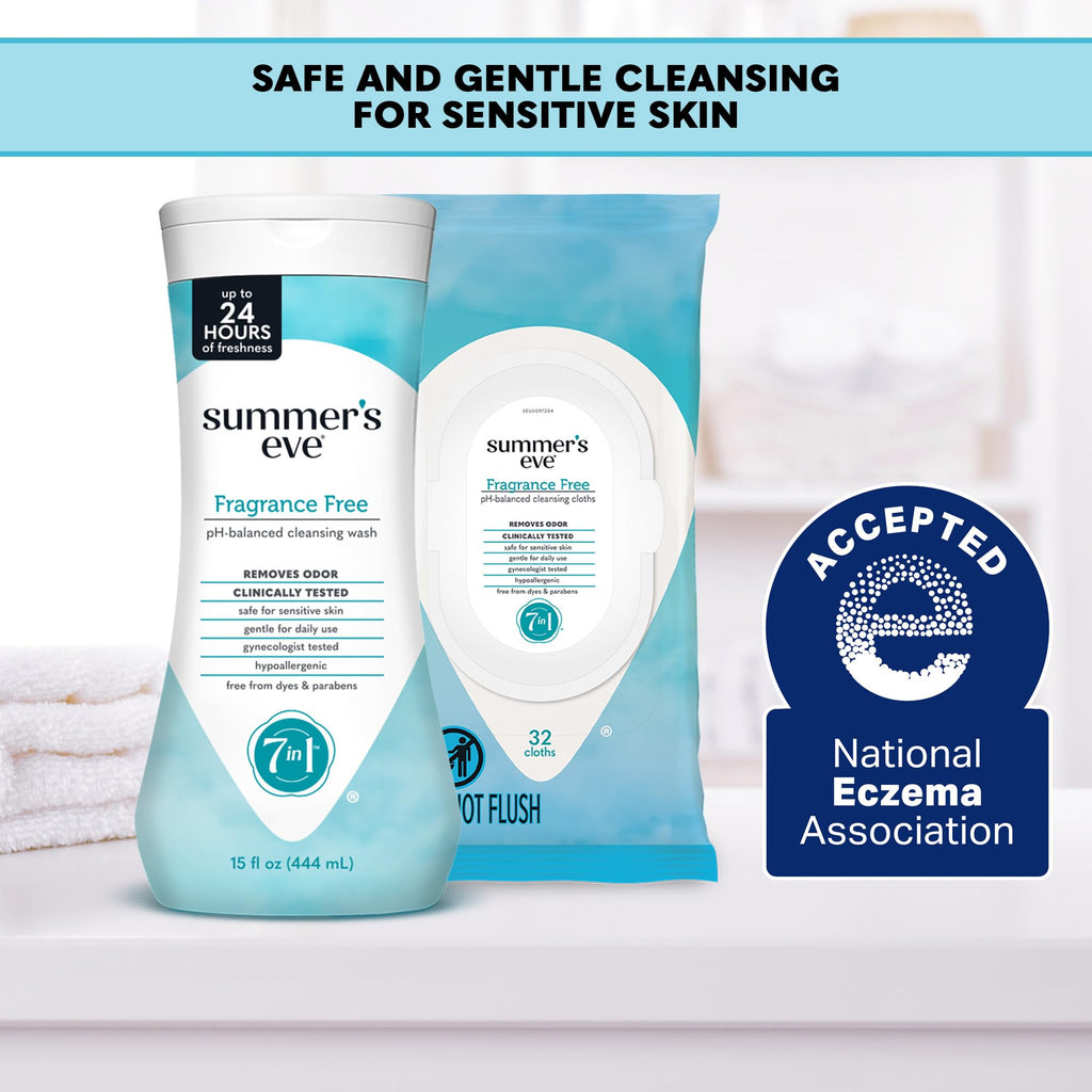 Summer's Eve Fragrance Free Gentle Daily All Over Feminine Body Wash, Removes Odor, Feminine Wash pH Balanced, 15 fl oz
