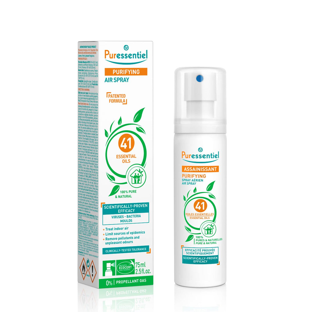 Puressentiel Purifying Air Freshener Spray - Room Spray with 41 Essential Oils - Eliminate Odors without Synthetic Chemicals - M