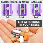 JohnBee Pill Cutter Splitter for Small and Tiny Pills. Adjustable Pill Splitter Accurately Cuts Multiple Pills at Once. Sharp Bl