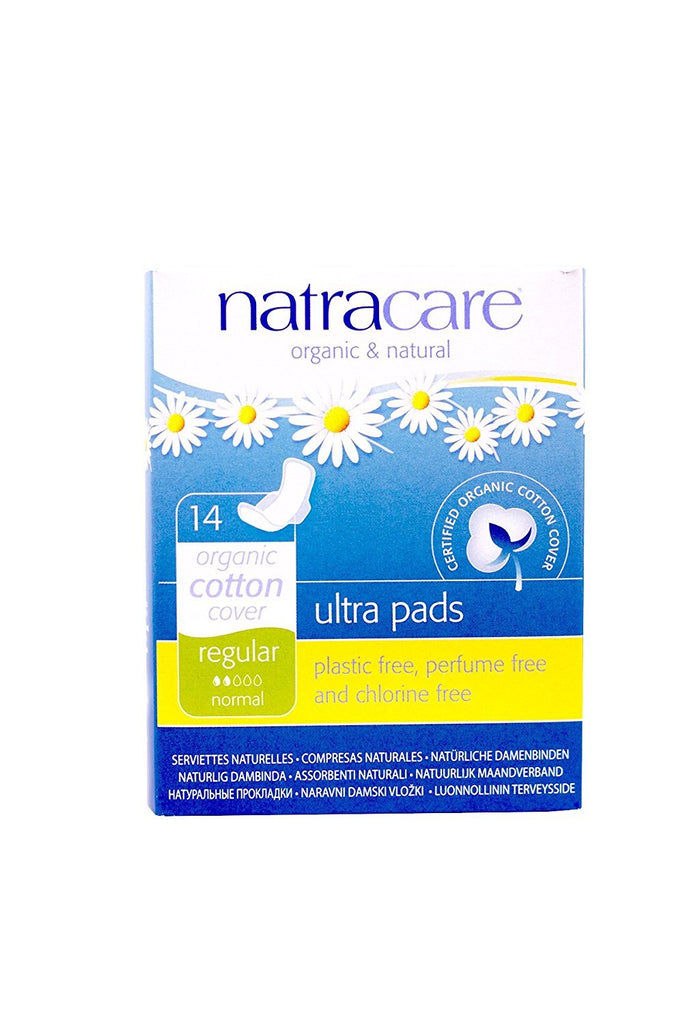 Natracare  Organic Cotton Cover Ultra Pads with Wings -14 Count (Pack of 4)