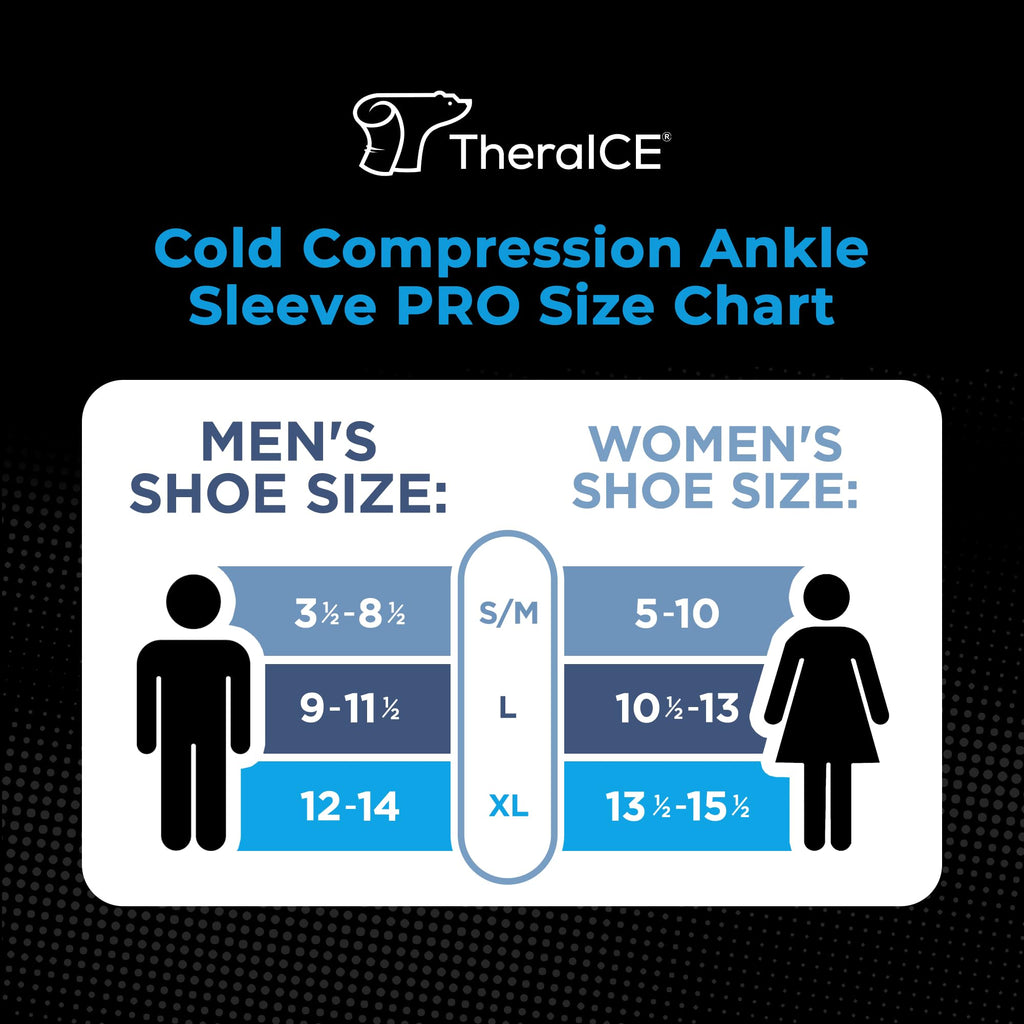 TheraICE Ankle Ice Pack Wrap PRO for Swelling & Sprained Ankle Brace for Women & Men, Cold Therapy Support Compression Socks, Pl