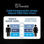 TheraICE Ankle Ice Pack Wrap PRO for Swelling & Sprained Ankle Brace for Women & Men, Cold Therapy Support Compression Socks, Pl
