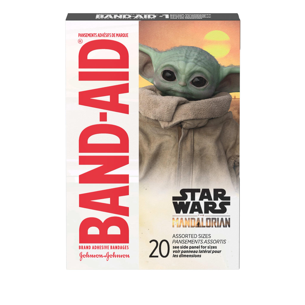 Band-Aid Brand Adhesive Bandages for Minor Cuts & Scrapes, Wound Care Featuring Star Wars The Mandalorian Characters for Kids an
