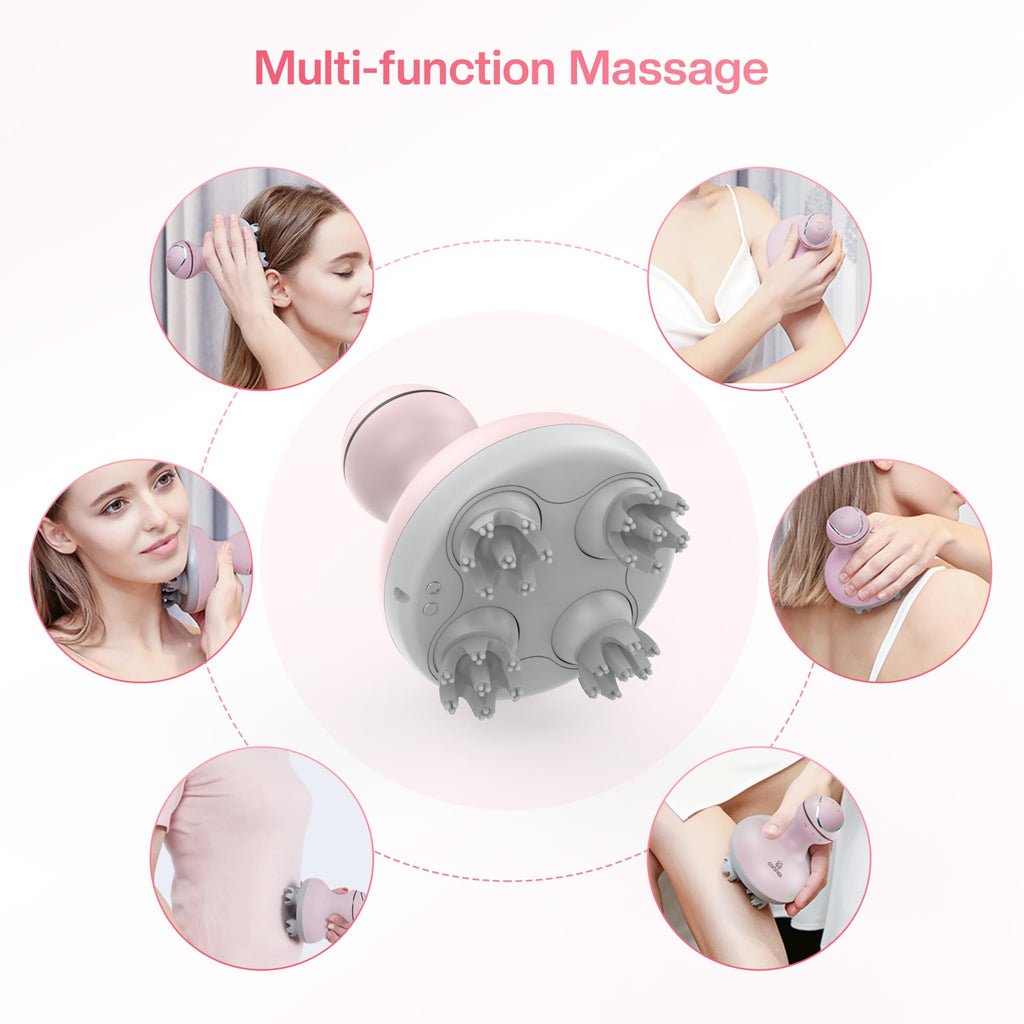 COMFIER Scalp Massager for Hair Growth, Waterproof & Full Body Kneading, 84 Massage Nodes, Handheld Head Scratcher, Cat Massager