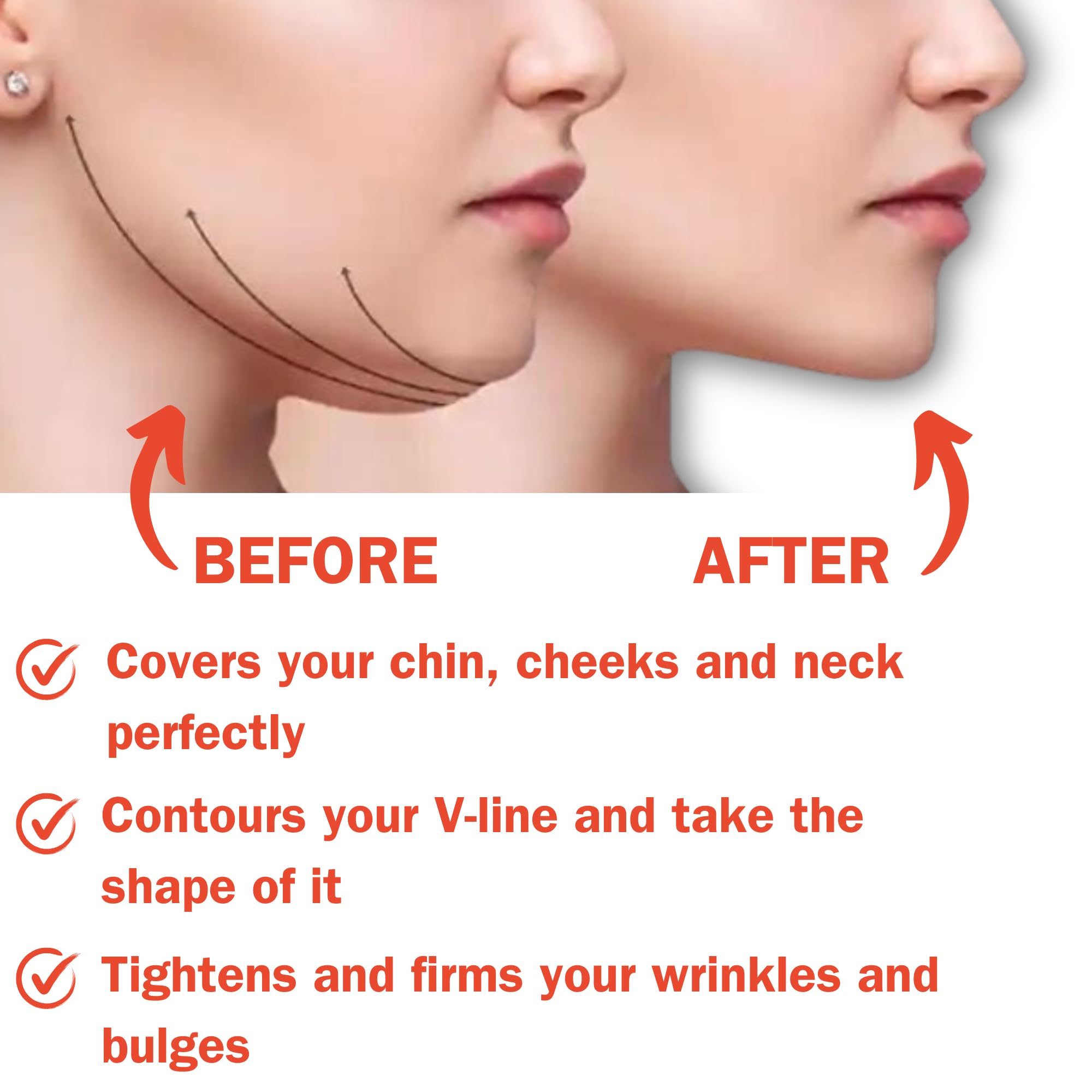 Post Surgical Chin Strap Bandage for Women Neck and Chin Compression Garment Wrap Face Straps Jowl Tightening Chin Lifting (M, B