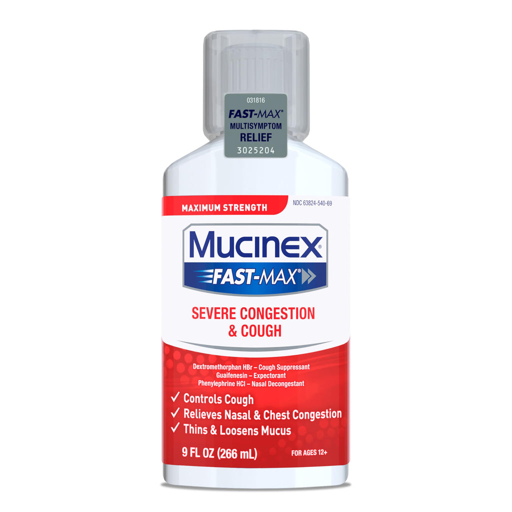 Mucinex Fast-Max Severe Congestion and Cough Liquid, 9 fl. oz., Fast Acting Maximum Strength Formula for Multi-symptom Relief (p
