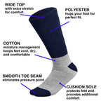 Doctor Recommend Thermal Diabetic Socks Keep Foot Warm Non-Binding Crew Socks For Men Women (13-15 King Size, Black, Grey, Navy)