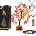 Carnelian Crystal Trees for Home Decor, Office Desk Decoration, Chakra Healing Crystals and Stone for Positive Energy, Money, Go