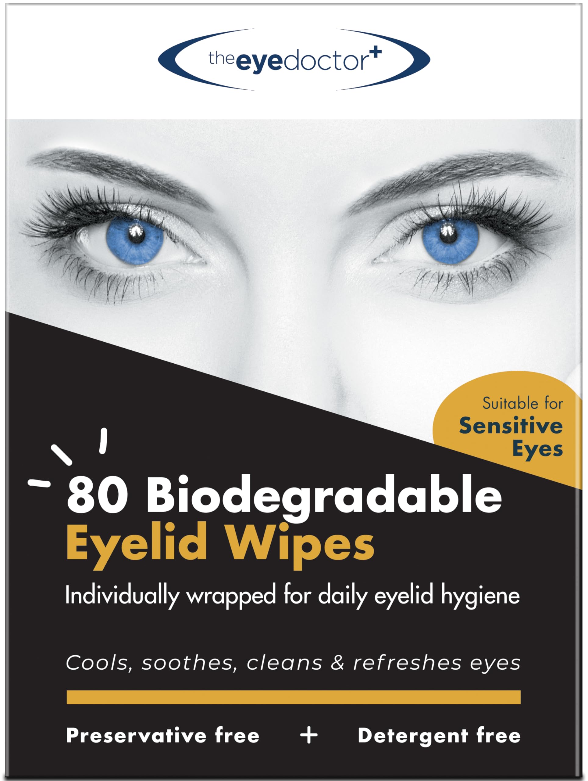 The Eye Doctor Eyelid Wipes - 80 x Single use Eyelid Wipes - Suitable for Sensitive Eyes, Dry Eyes, Blepharitis & MGD - Detergen