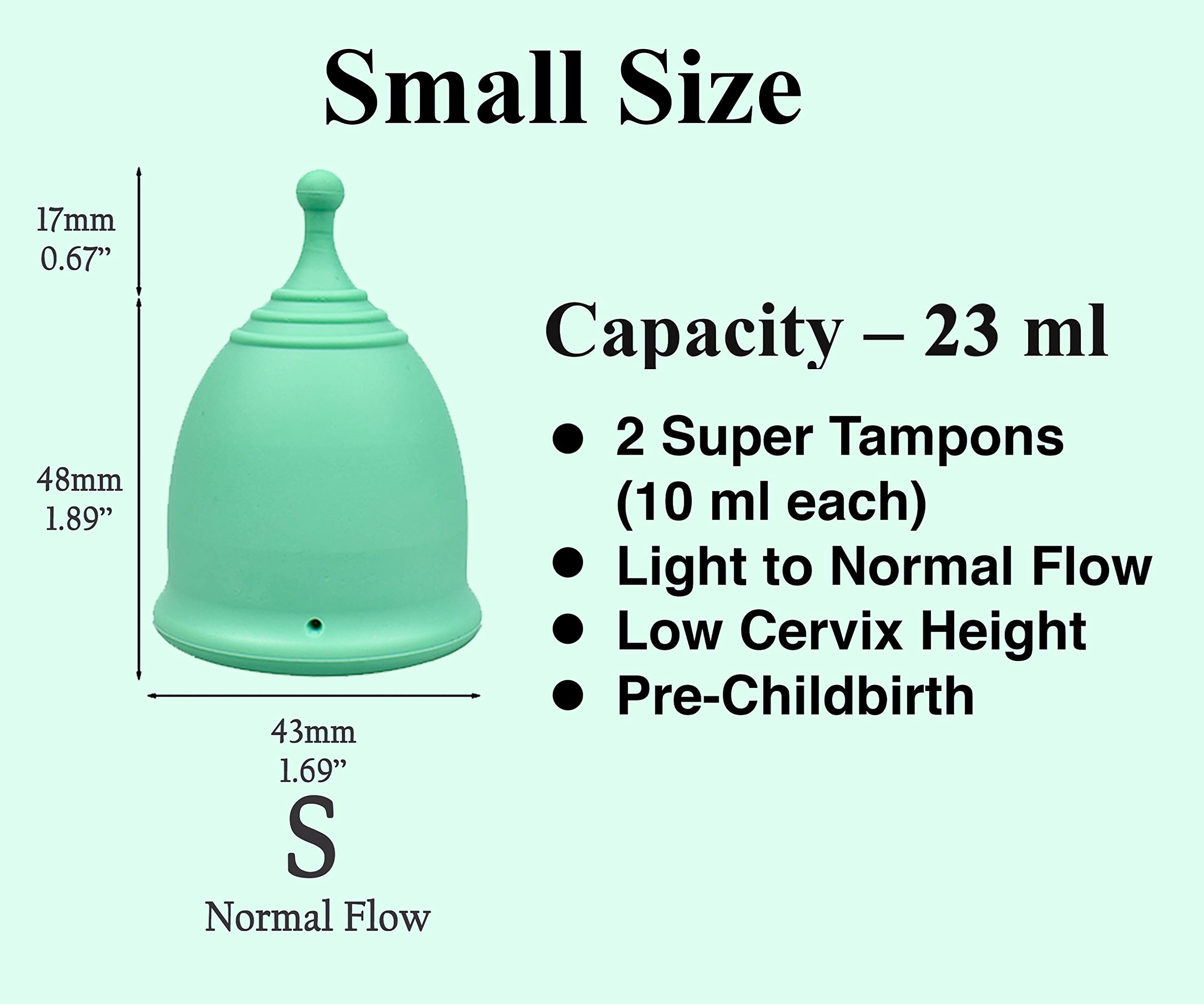 SHORDY Reusable Menstrual Cup (Small) Set of 2 with Mini Box, 100% Soft Silicone, Coupe Menstruelle, Safe Period Cup, Light Flow