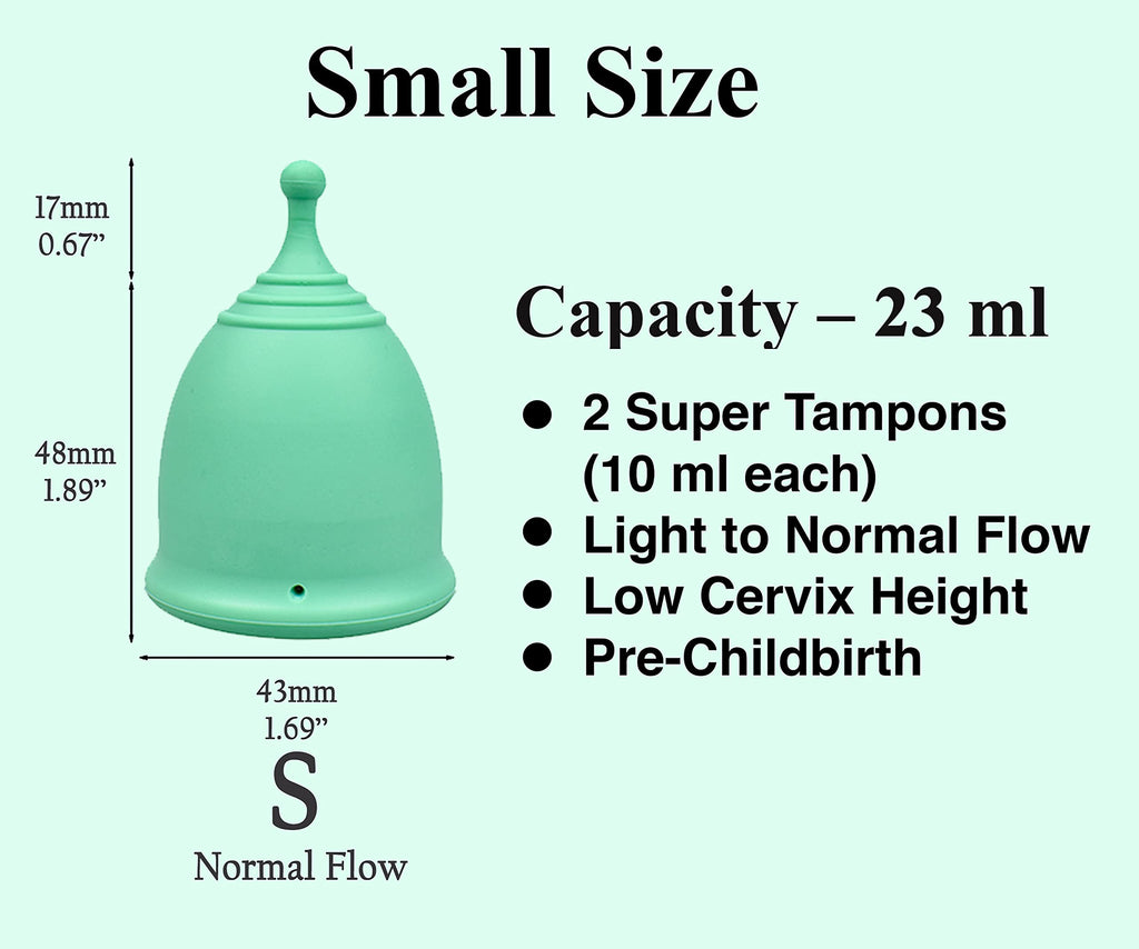 SHORDY Reusable Menstrual Cup (Small) Set of 2 with Mini Box, 100% Soft Silicone, Coupe Menstruelle, Safe Period Cup, Light Flow