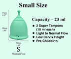 SHORDY Reusable Menstrual Cup (Small) Set of 2 with Mini Box, 100% Soft Silicone, Coupe Menstruelle, Safe Period Cup, Light Flow