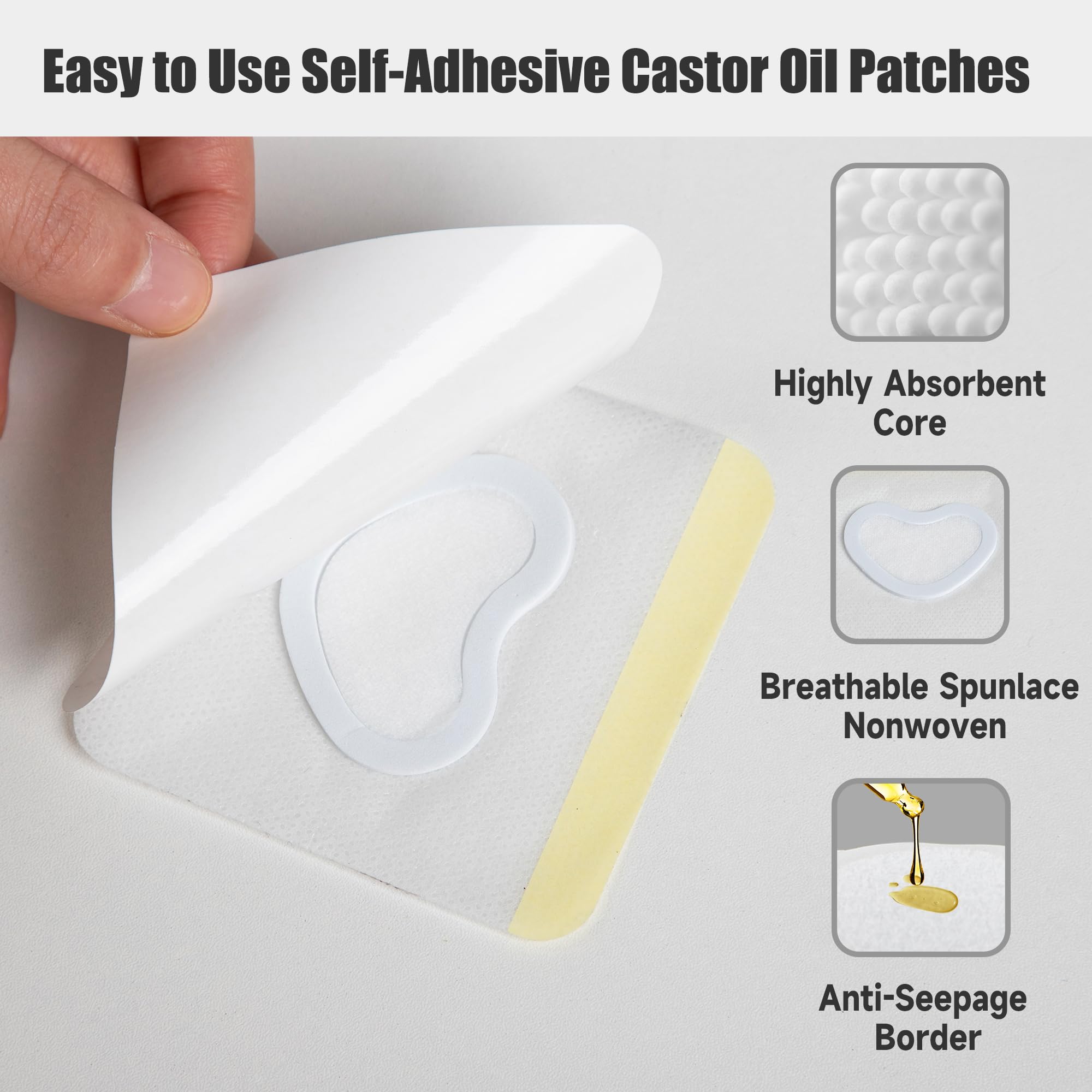 108pcs Castor Oil Patches for Belly Button, Castor Oil Pack Wrap for Belly Button, Self Adhesive Disposable Patch Cover