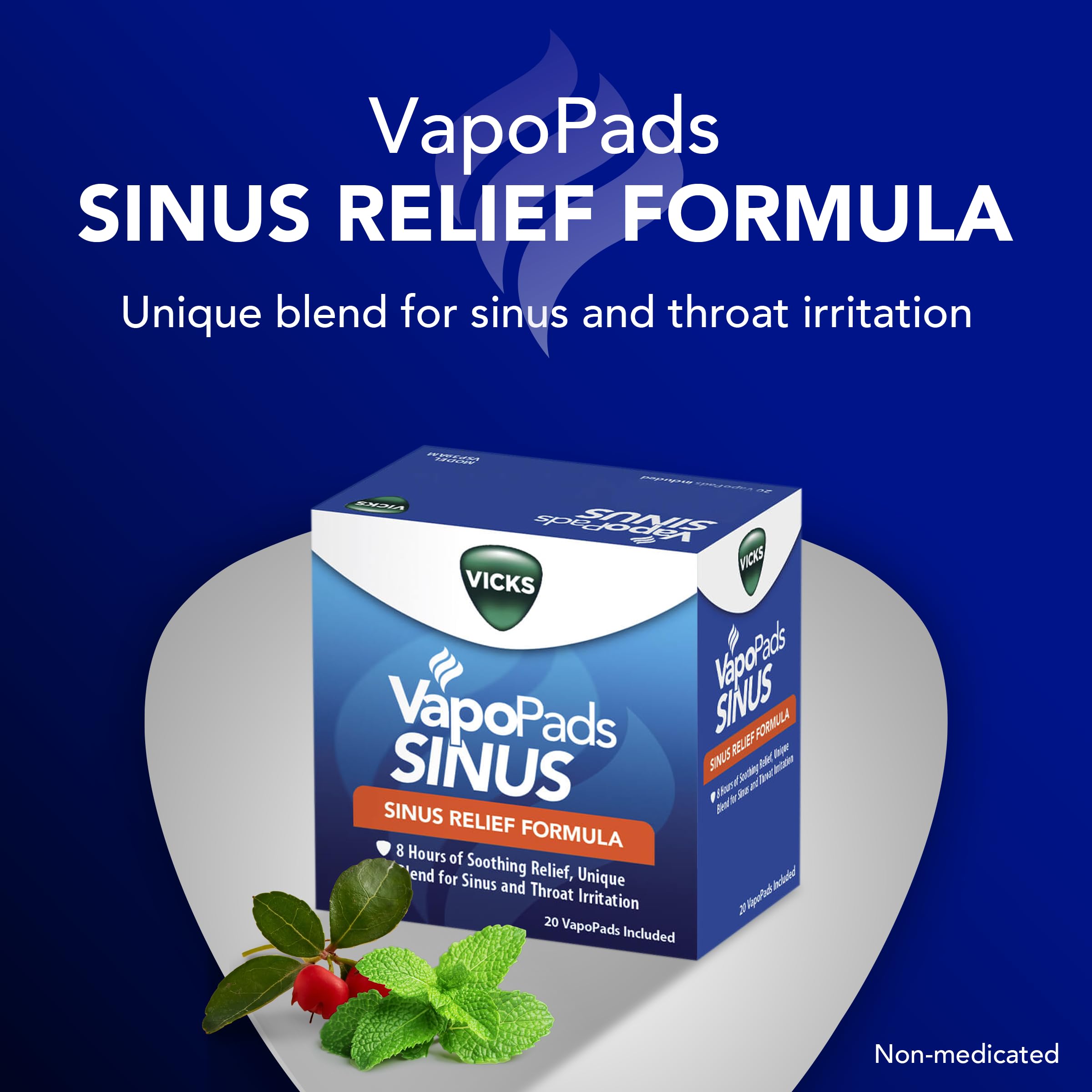 Vicks VapoPads Sinus Relief Formula - Vapor Pads Refill for Vicks Humidifiers and Steam Inhalers, Scent Pads for Sinus Congestio