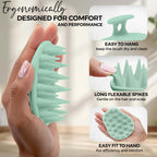 Fiora Naturals Scalp Massager Shampoo Brush - Silicon Scrubber & Exfoliator for Dandruff Removal and Hair Growth, Brush for Wet