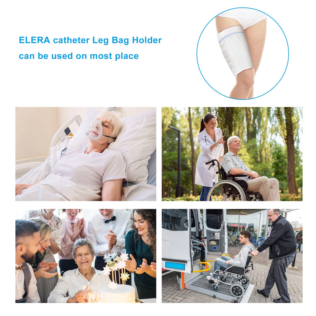 ELERA 2PCs Urine Bag Holder Carer, Comfortable Foley Leg Bag Sleeves Urinary Incontinence Supplies (Medium)