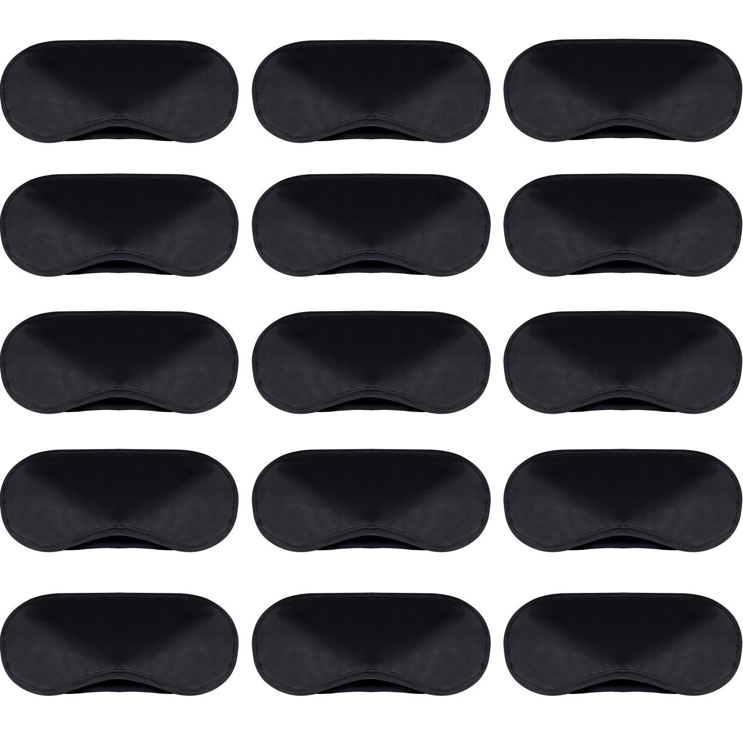 30 Pieces Blindfold Eye Cover Sleep Mask for Games Party Sleeping Travel with Nose Pad and Adjustable Strap (Black)