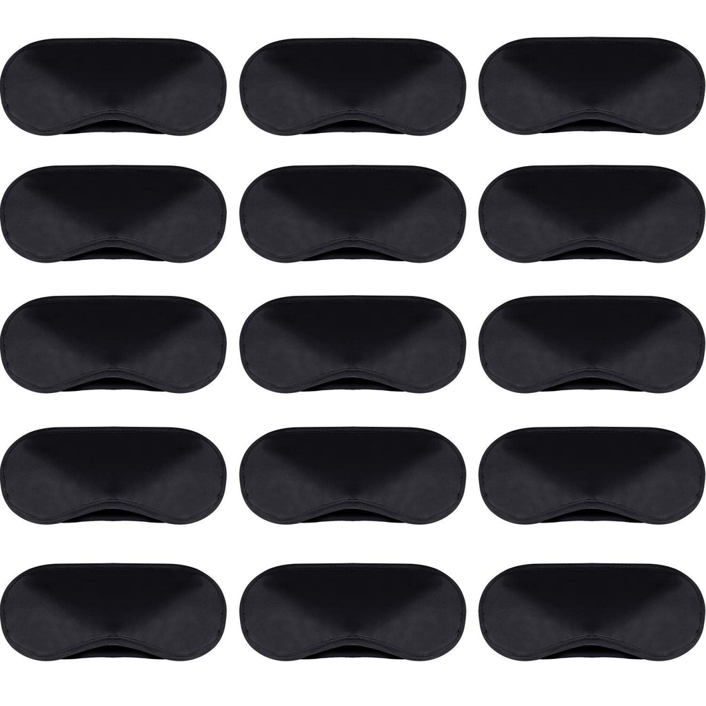 30 Pieces Blindfold Eye Cover Sleep Mask for Games Party Sleeping Travel with Nose Pad and Adjustable Strap (Black)