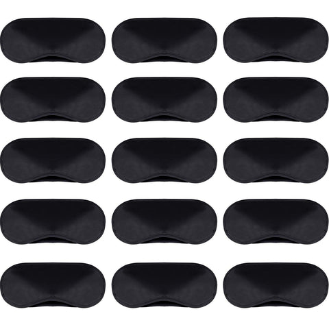 30 Pieces Blindfold Eye Cover Sleep Mask for Games Party Sleeping Travel with Nose Pad and Adjustable Strap (Black)