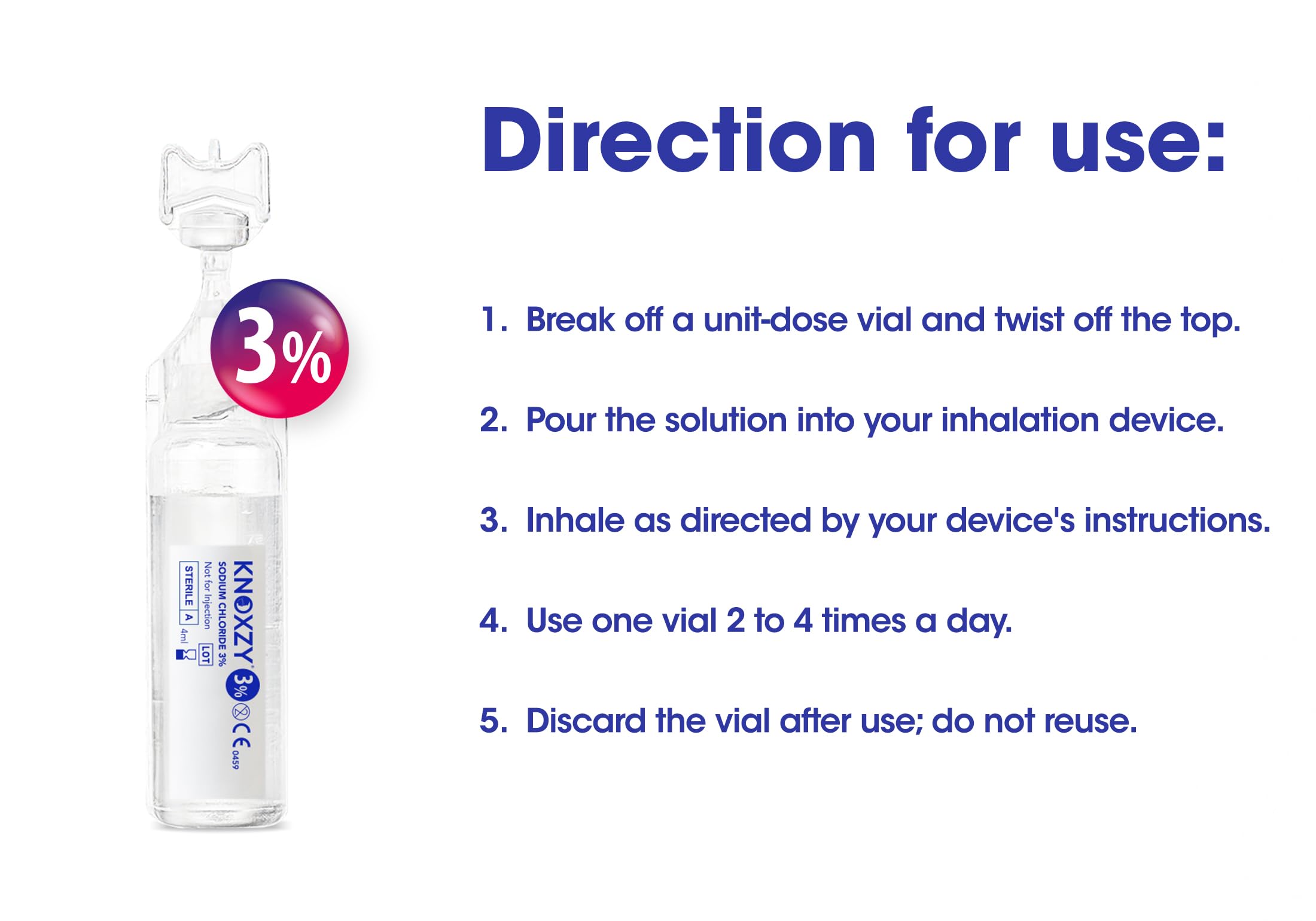 KNOXZY Hypertonic Solution 3% | Hypertonic Solution Suitable for Adults & Children | Box Contains 30 Single containers of 4ml.