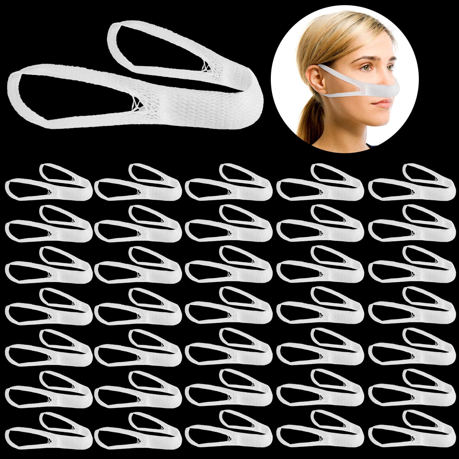 Elastic Nose Bandage, External Nasal Bandage Dressing Holder with High Absorption Capacity for Nose, White(40 Pcs)