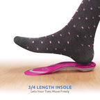 Comfort Zone Tri-Balance Gel Orthotic Insoles for Women, 3/4 Length Insoles, Sizes 6-10, 1 Pair (Pack of 3)