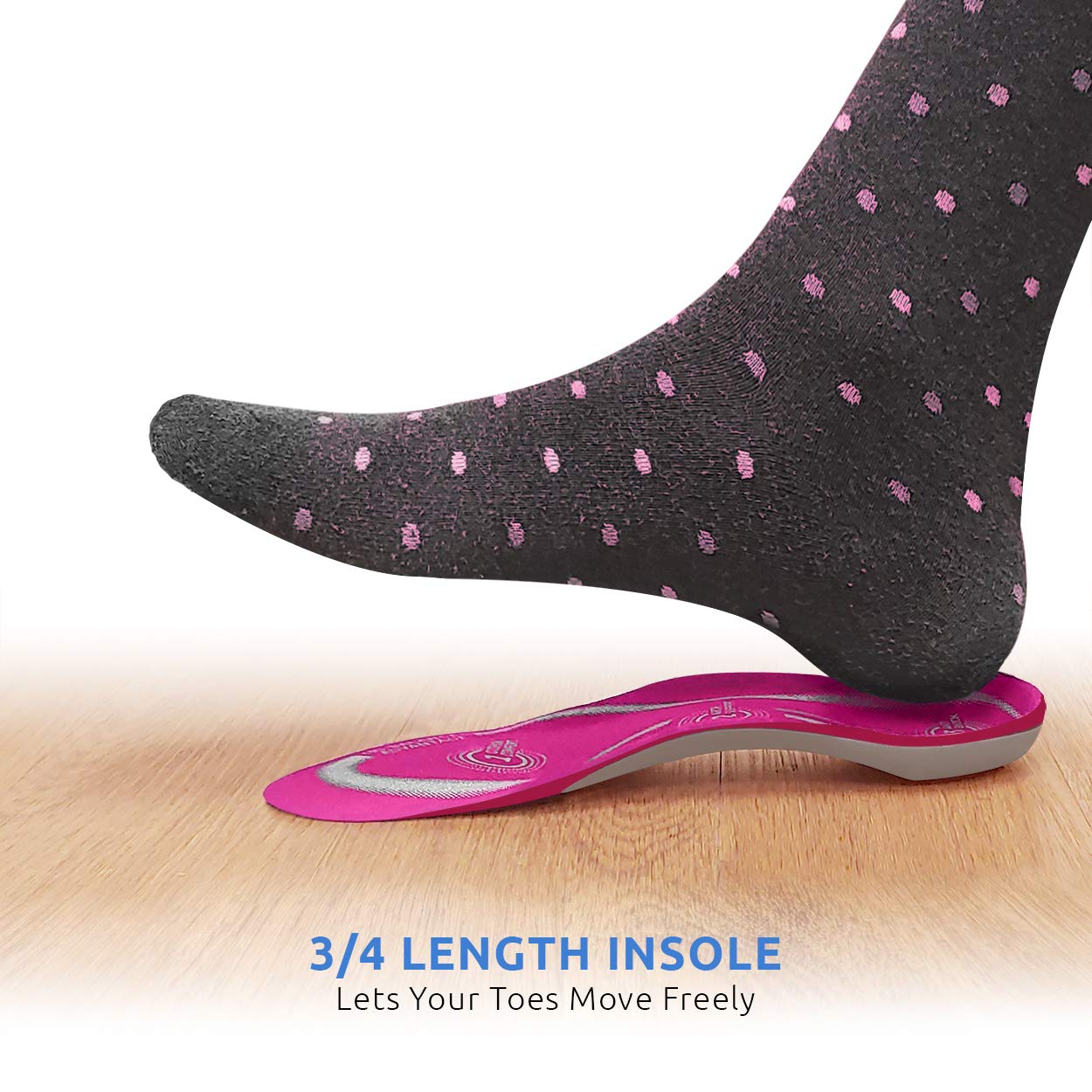 Comfort Zone Tri-Balance Gel Orthotic Insoles for Women, 3/4 Length Insoles, Sizes 6-10, 1 Pair (Pack of 3)