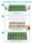 TookMag Weekly Medicine Pill Organizer 2 Times a Day, Easy Fill AM PM Pill Box, Large Capacity Quick-Refill 7 Day Pill Cases for