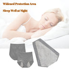 3 Pack Womens Incontinence Underwear Washable, Double Elastic High Waist Adult Incontinence Protective Briefs, Reusable for Lig