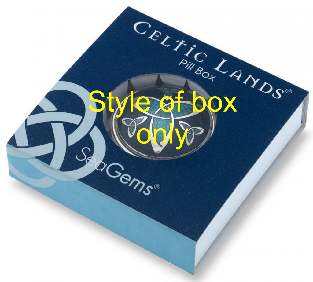 Pill Box in Celtic Trinity Heart Design. (Purple)