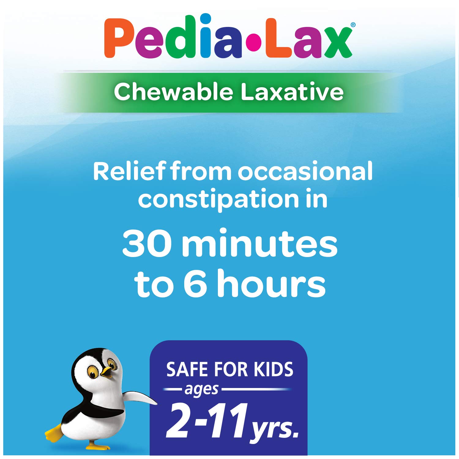 Pedia-Lax Laxative Chewable Tablets for Kids, Ages 2-11, Watermelon Flavor, 30 CT, 24 Pack