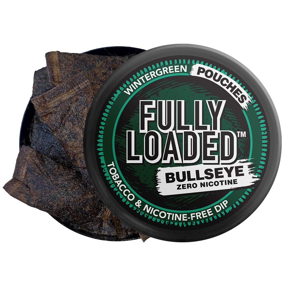 Fully Loaded Chew - 5 Pack Wintergreen Pouches - Tobacco Free and Nicotine Free Wintergreen Flavored Chew. Herbal Dip and Snuff